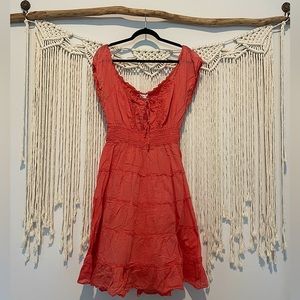 Pretty Pink Cottage Core Style Off-the-Shoulder Dress Size S